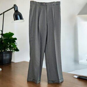 PRONTI‎ Gray Black Houndstooth Cuffed Dress Trouser